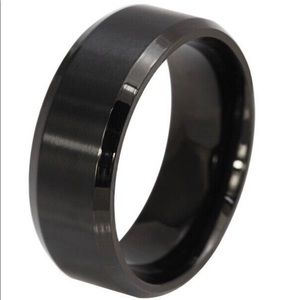 Black Titanium Steel Men's Band size 11